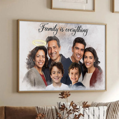 Combine Photos Loved One With Quotes, Adding Halo To Deceased One - Personalized Canvas